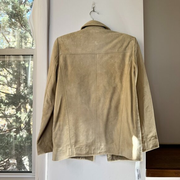 NWT Reformation Veda Lincoln Suede Shirt Jacket Oat Distressed Tan XXS - Picture 5 of 17